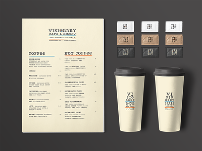 visionary MENU CUP SUGAR mockup FOR DRIBBBS bistro branding cafe coffee cup logo menu sugar