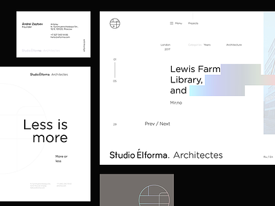 Studio Elforma. Architectes branding layout minimal site ui ux web white