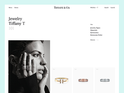 Tiffany & Co. app category minimal mobile site tiffany ui web