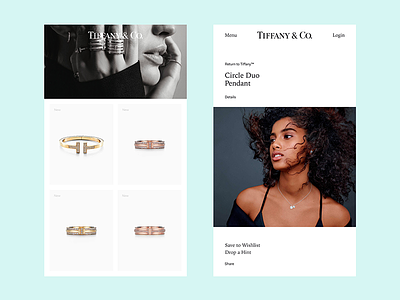 Tiffany & Co. app minimal mobile page site tiffany ui web