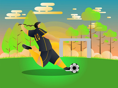 Art of Football adobe illustrator ball branding design flat football illustration illustrations soccer vector yard