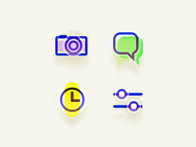 Icon camera clock setting sms