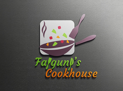 Food or Restaurant Logo (Falguny's Cookhouse) branding cook design fiverr designer food food logo graphic design hologram icon id illustration logo restaurant restaurant logo ui