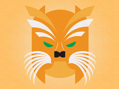 Tiger Mask is watching you flat design illustration just for fun