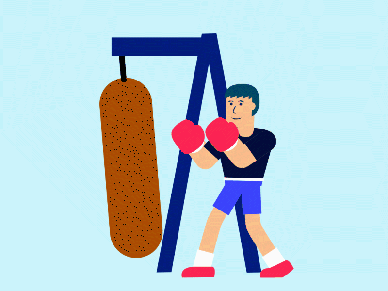 Boxing sparring aftereffects animation design gif graphic illustration loop motion sport vector