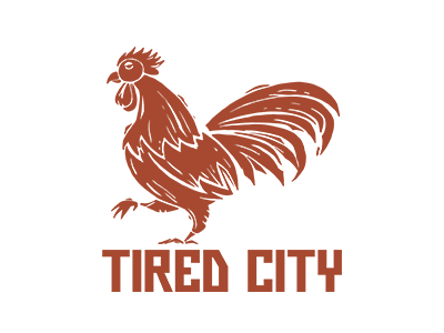 Tired City Logo red yawn tired city animation logo chicken