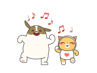 Bella & Brian animation cat cute dance dog fun music stickers