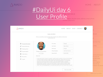 100 day UI Challenge | User Profile