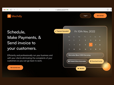 Mechdly Landing page design.