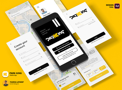 PARK KING - Mobile App UI Design app branding design experience icon illustration mobile app typography ui ux web