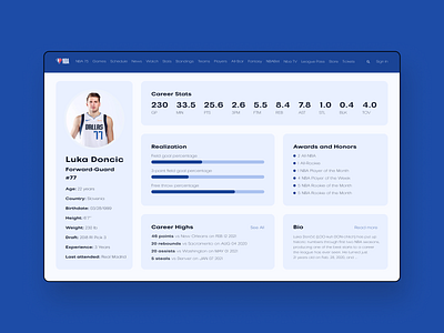 Daily UI – User Profile design design web ui ux freelance figma freelance nba profile ui user ux web