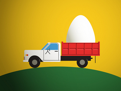 Big Truck, Big Egg egg farm truck giant egg illustration truck