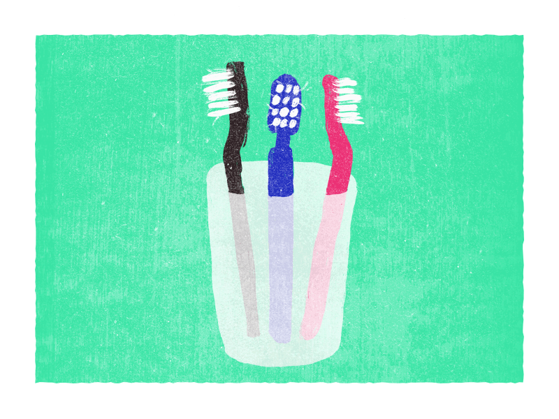 National Fresh Breath Day floss illustration minimal minimalism national day texture toothbrush toothpaste weird national day
