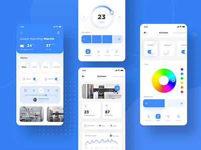 Smart home app concept blue concept mobile mobile app mobile app design mobile design mobile ui ui ui ux ui design