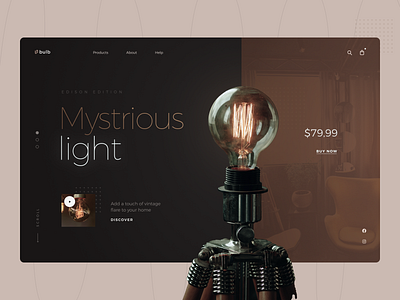 Bulb hero section for e-commerce