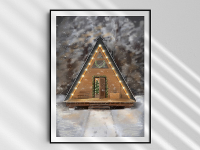 Winter house poster christmas christmas holiday cozy home digital illustration hand drawing hand drawing poster house illustration new year new year holiday poster procreate sketch sketching winter winter house