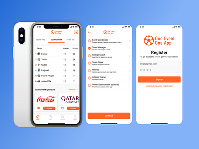 One App One Event (Soccer) app application design logo ui ux web webdesign