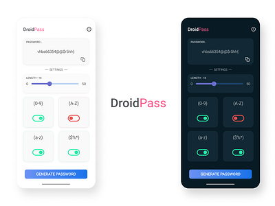 DroidPass App app design figma ui