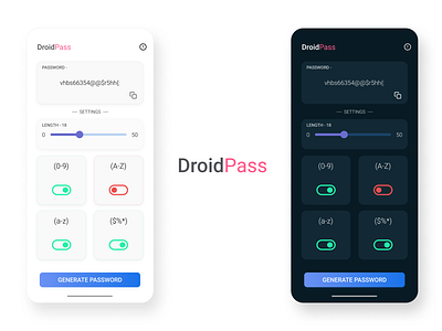 DroidPass App by Sumit Singh on Dribbble