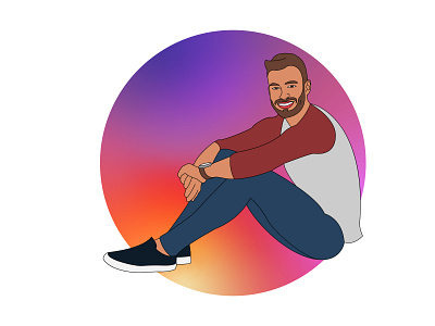 Self-Portrait Illustration for Instagram Profile