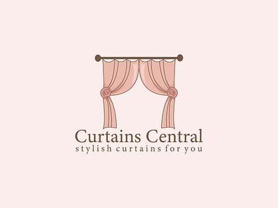 Curtains Central Logo Design app icon brand identity branding creative logo illustration logo logo design logo mark modern logo