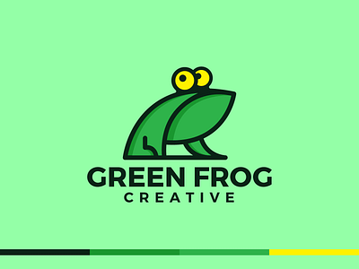 Green frog Modern Logo Design app icon brand identity branding creative logo design frog logo logo logo design logo mark modern logo