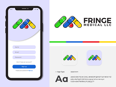 Fringe Medical LLC _Design and Branding "F & M" letter Logo app icon brand identity branding creative logo design illustration logo logo design logo mark modern logo