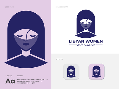 LIBYAN WOMEN MODERN LOGO DESIGN app icon brand identity branding creative logo design illustration logo logo design logo mark modern logo