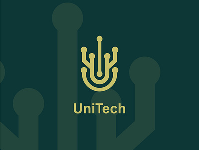 UniTech logo branding design flat graphic design illustrator logo minimal typography