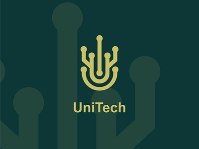 UniTech logo branding design flat graphic design illustrator logo minimal typography