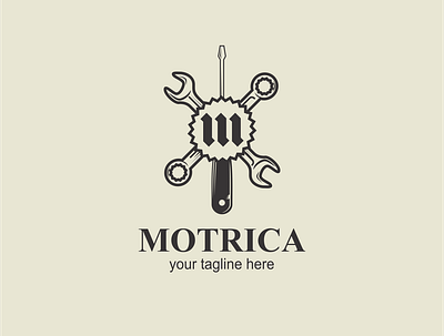 Motrica vehicle repair branding design flat graphic design illustration illustrator logo minimal repairlogo ui vector
