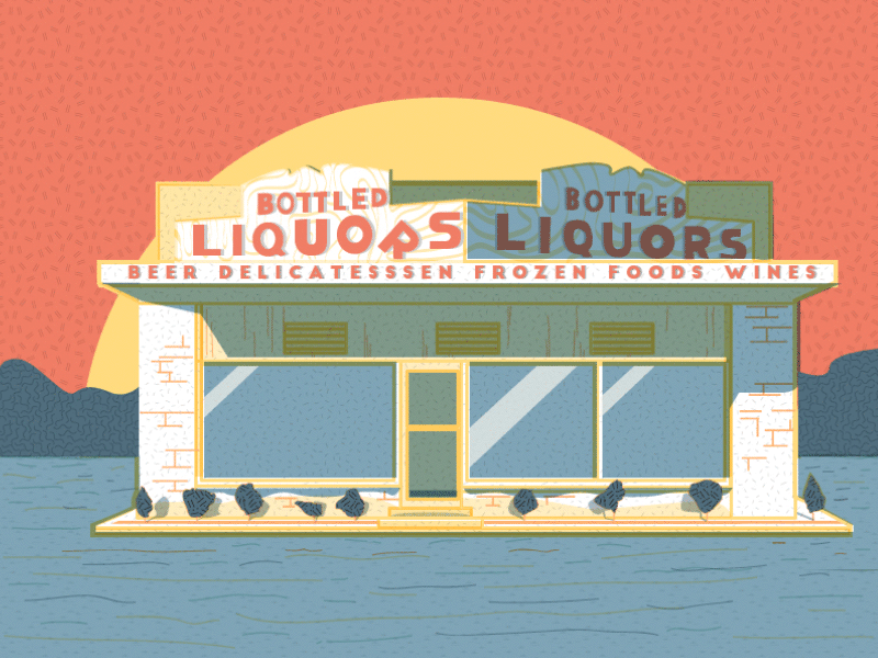 Liquors store after bottled effects gif illustration illustrator liquor shine store sun vector