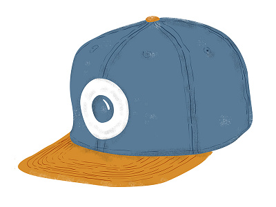 Hat blue drawing eye graphic graphics hat head illustration illustrator orange print texture