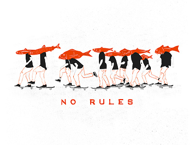 No Rules adobe fish fresh illustration illustrator logo patin serie skate skateboard