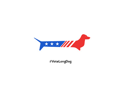 Vote Long Dog logo longest dog parody political puppy satire weiner dog
