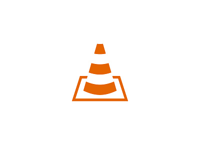 VLC Logo branding caution concept cone hazard minimal monochrome traffic video vlc yield