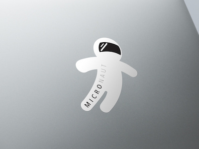 Micronaut Sticker astronaut branding dude fun logo marketing micro sticker