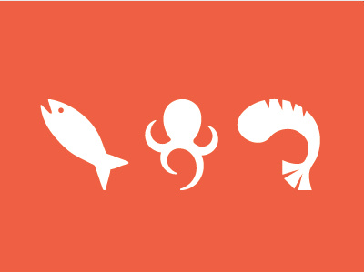 sushi indicators clean fish food icon logo menu minimulistic octopus shrimp silhouette simple sushi vector