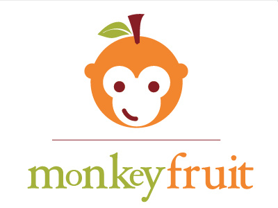 monkey fruit Logo brand food fruit grocery health illustrator logo monkey vegan