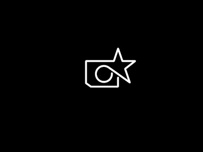 my stars photo (mark) camera clean concept line logo monochrome star stylized