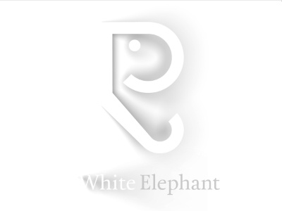 White Elephant (with treatment) blur effect elephant lighting logo mark motion shadow stylized text type white