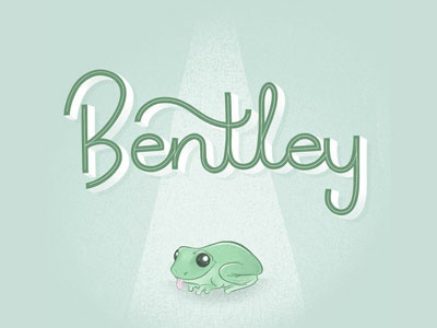 Bentley the Frog amphibian animal art bright cute design frog goodtype goodtypetuesday green hand lettering illustration lettering pastel color pet