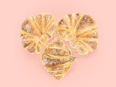 Croissants bread bright croissant design food heart illustration ipad pro junk food pastries pastry pink procreate valentines