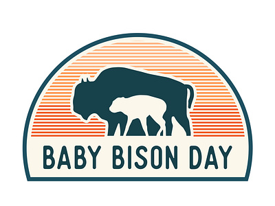 Baby Bison Day animal animal illustration bison branding bright buffalo design holiday icon illustration illustrator lettering logo silhouette south dakota typography vector