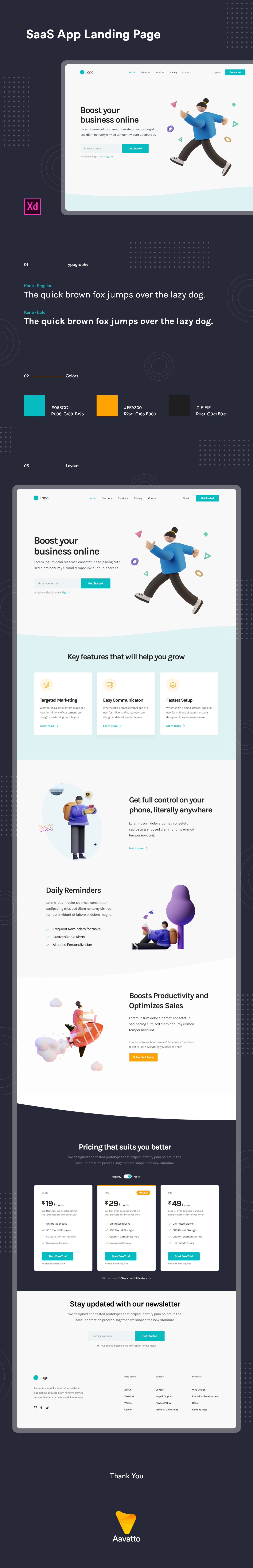 SaaS App Landing Page Design by Aavatto on Dribbble