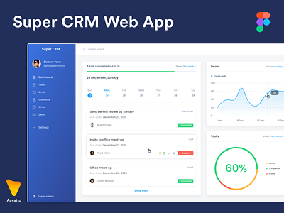 CRM Web App Designs aavatto app application branding clean design flat minimal ui ux web