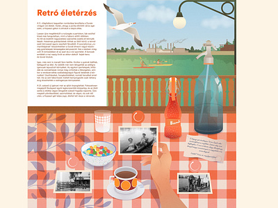 Retro Informative Board about the River Danube in Budapest adobe illustrator bistro cafe drinks education educational freetime illustration illustrator nostalgia nostalgic old photo restaurant retro river vector vector illustration vectorart vintage