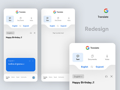 Google Translate Redesign app design google google translate translate ui uidesign uiux