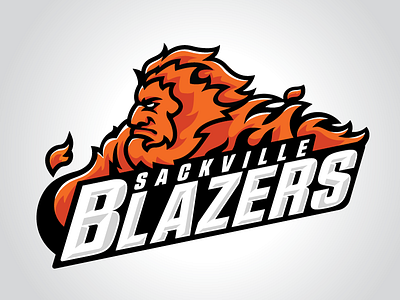 Blazers Revision blazers branding fire hockey illustration junior b logo redesign