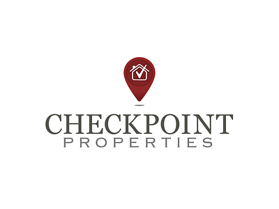 CheckPoint Properties combination mark logo map pin real estate rebrand